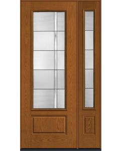 96 Axis 3/4 Lite 1 Panel Oak Fiberglass Single Door,Sidelite , WBD Impact