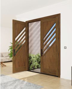 Mahogany Feather-1 Artistic Lite TS Modern Shaker Double Door