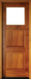 Mahogany Full View 1 Lite over 2 Panel Single Door