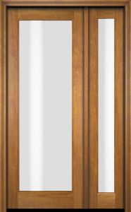 Mahogany Full Lite Single Door, Sidelite|G101-OG