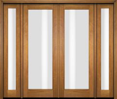 Mahogany Full Lite Double Door, Sidelites|G101-OG