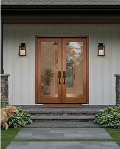 Mahogany Full Lite Double Door|G101-OG