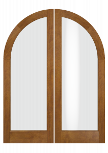 Mahogany Round Top Full Lite Double Door|G101-R-RTP-OG