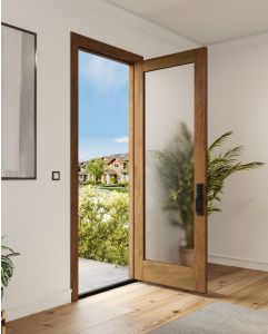 Mahogany Full Lite Modern Shaker Single Door|G101-SH-SH