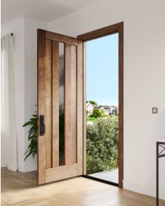 Mahogany Center Lite  Modern Shaker Single Door|G103CV-SH-SH