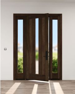 Mahogany Center Lite  Modern Shaker Single Door, Sidelites|G103CV-SH-SH