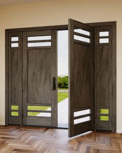 Mahogany Windermere 4 Lite SDL Contemporary Modern Shaker Double Door, Sidelites|G114-W-SH