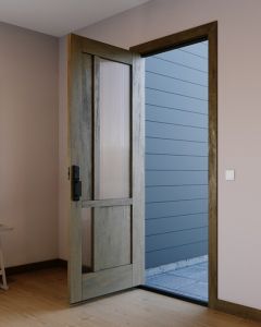 Mahogany Full Lite, Artistic Lite Designer  Contemporary Modern 2 Panel Shaker Single Door|G1162-W