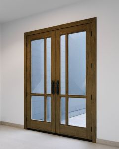 Mahogany Windermere Full Lite, Artistic Lite Contemporary Modern Shaker Double Door|G1163-W