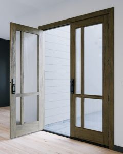 Mahogany Full Lite, Artistic Lite Designer  Contemporary Modern Shaker Double Door|G1164-W