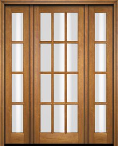Mahogany Full Lite, 12 Lite SDL Single Door, Sidelites|G1201-OG