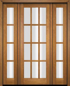 Mahogany Full Lite, 12 Lite SDL Single Door, Sidelites|G1201-OG