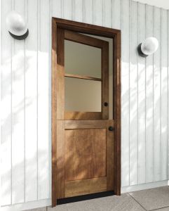 Mahogany Horizontal 2 Lite SDL 1 Panel Shaker Dutch Door