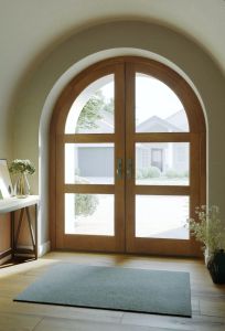 Mahogany Round Top Full Lite, 3 Lite  Double Door|G301-R-RTP-OG