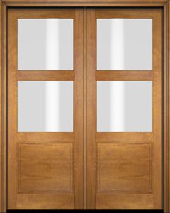 Mahogany 2/3 Lite, 2 Lite  1 Panel Double Door|G302-OG