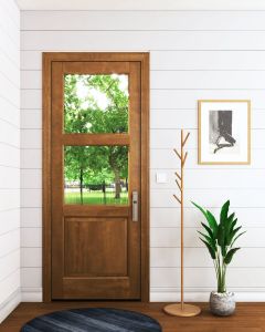 Mahogany 2/3 Lite, 2 Lite  1 Panel Single Door|G302-OG