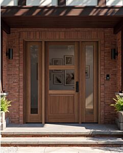 Mahogany 2/3 Lite, 2 Lite  1 Panel Single Door, Sidelites|G302-OG