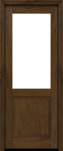 Mahogany 1/2 Lite 1 Panel Modern Farmhouse Shaker Single Door