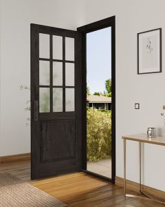 Mahogany 1/2 Lite, 9 Lite SDL 1 Panel Modern Farmhouse Shaker Single Door|G5009-SH