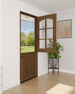 Mahogany Arch Lite, 1/2 Lite, 6 Lite SDL 1 Panel Modern Farmhouse Shaker Dutch Door