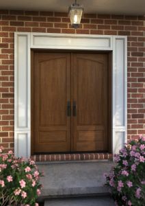 Mahogany Arch Panel, 2 Panel Solid Double Door|P7501-S-ARP-OG