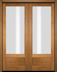 Mahogany 3/4 Lite 1 Panel Double Door|G7501-OG