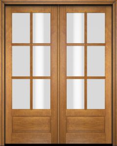 Mahogany 3/4 Lite, 6 Lite SDL 1 Panel Double Door|G7506-OG