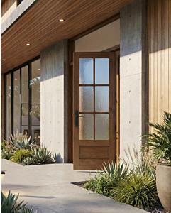 Mahogany 3/4 Lite, 6 Lite SDL 1 Panel Modern Farmhouse Shaker Single Door|G7506-SH