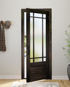 Mahogany 3/4 Lite, 9 Lite Prairie SDL 1 Panel Modern Farmhouse Shaker Single Door|G7509-Prairie-SH