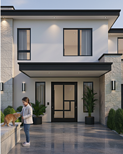 Mahogany Vektra  SDL Contemporary Modern Shaker Impact-Rated Pivot Door