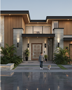 Mahogany MODEN SDO Contemporary Modern Shaker Impact-Rated Pivot Door