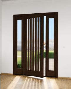 Mahogany Slimlite  Modern Shaker Single Door, Sidelites