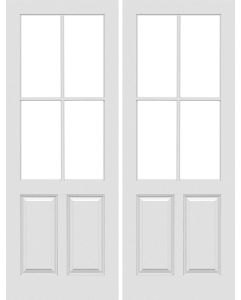 4 Lite Raised Vertical 2 Panel Interior Double Door | GPG31904