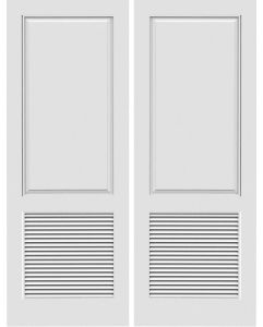 Raised Panel over Louver Interior Double Door | GPL201PL