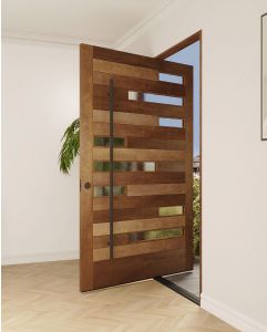 Mahogany Hermes Artistic Lite Designer  Shaker Pivot Door