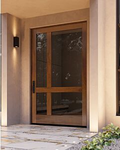 Intersect| Mahogany Intersect Stylish Multi Lite Contemporary Modern Shaker Pivot Door