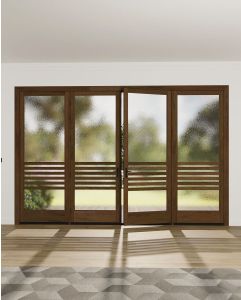 Mahogany Journey Full Lite Artistic Lite SDL Contemporary Modern Narrow Profile Shaker Quadruple Door