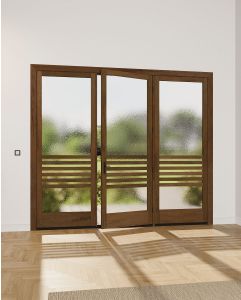 Mahogany Journey Full Lite Artistic Lite SDL Contemporary Modern Narrow Profile Shaker Triple Door