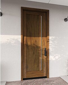 Mahogany Lux Slimlite Razor Lite  Contemporary Modern 1 Panel Shaker Single Door