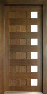 Mahogany Milan 12 Panel 6 Lite Impact Single Door Left