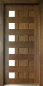 Mahogany Milan 12 Panel 6 Lite Impact Single Door Right