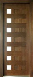 Mahogany Milan 14 Panel 7 Lite Impact Single Door Right