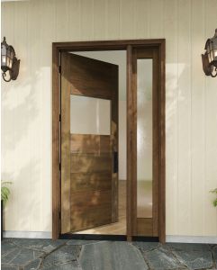 Mahogany Center Lite Contemporary Modern Shaker Single Door, Sidelite|MR-9-701-1