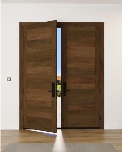 Mahogany Horizontal plank Modular Modern Shaker Double Door|MR5-P101-SW-SH