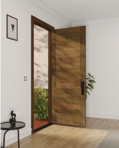 Mahogany Horizontal plank Modular Modern Shaker Single Door|MR5-P101-SW-SH