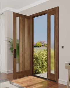 Mahogany Artistic Lite  Modular Modern Shaker Single Door, Sidelite|MRV-53G-3-SH