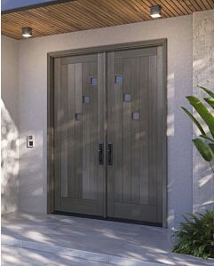 Mahogany Artistic Lite  Modular Modern Shaker Double Door|MRV-53G-4-AS