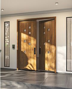 Mahogany Artistic Lite  Modular Modern Shaker Double Door|MRV-53G-6-AS
