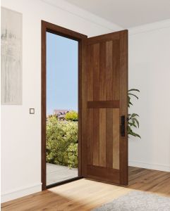 Mahogany Vertical Plank 2 panel Modular Modern Shaker Solid Single Door|MRV201-SW-SH