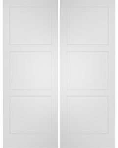 Raised 3 Panel  Contemporary Modern Interior Double Door | GP310